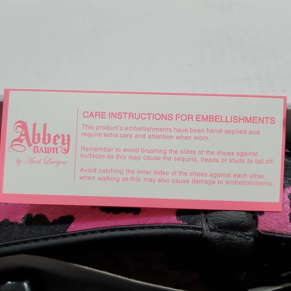Abbey Dawn by Avril Lavigne Rebel Yell Punk Flattie in Hot Pink, skull - Picture 14 of 15